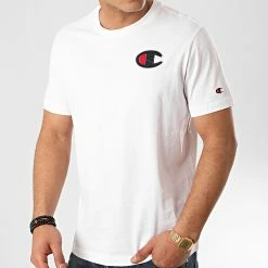 Tee Shirt 214195 Blanc de Champion -Champion Soldes champion 215516 214195 WW001 20200228T150158 03