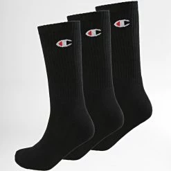 Lot De 3 Paires De Chaussettes Y08QG Noir de Champion