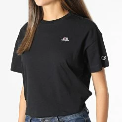 Tee Shirt Femme 114476 Noir de Champion 8 Tee Shirt Femme 114476 Noir de Champion -Champion Soldes champion 281644 114476 KK001 20210913T154227 03