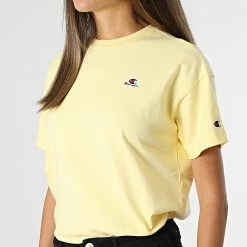 Tee Shirt Femme 114476 Jaune de Champion -Champion Soldes champion 281646 114476 YS105 20210913T161907 03