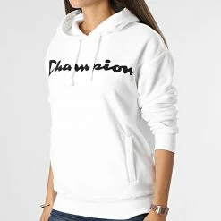 Sweat Capuche FEmme 114497 Blanc de Champion -Champion Soldes champion 282066 114497 WW001 20210913T152827 03