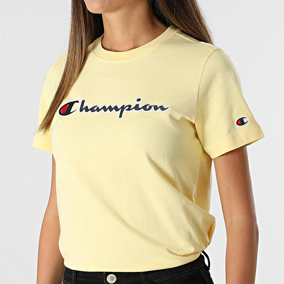 Tee Shirt Femme 114472 Jaune de Champion 5 Tee Shirt Femme 114472 Jaune de Champion – Image 3