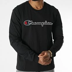 Tee Shirt Manches Longues 216474 Noir de Champion -Champion Soldes champion 283475 216474 KK001 20210910T162436 03