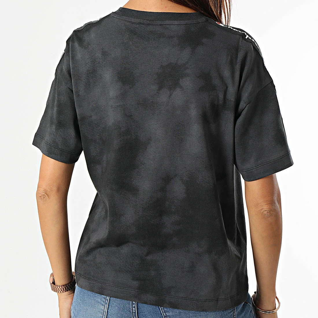 Tee Shirt Femme A Bandes 114761 Gris Souris de Champion 6 Tee Shirt Femme A Bandes 114761 Gris Souris de Champion – Image 4