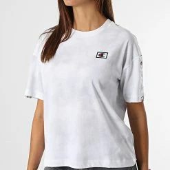 Tee Shirt Femme A Bandes 114761 Blanc de Champion