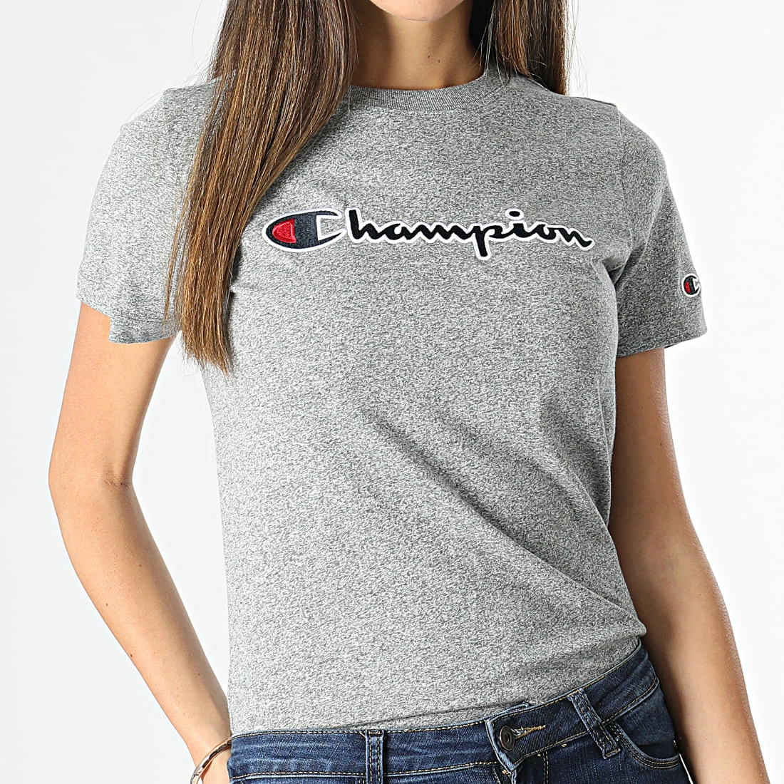 Tee Shirt Femme 114472 Gris Chiné de Champion 3 Tee Shirt Femme 114472 Gris Chiné de Champion