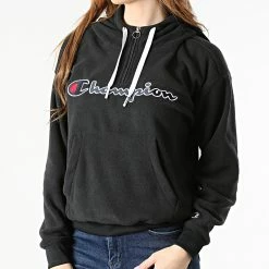 Sweat Capuche Polaire Femme 114763 Noir de Champion -Champion Soldes champion 290002 114763 KK001 20211103T161246 03