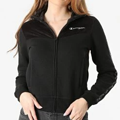 Veste Zippée Femme A Bandes 114437 Noir de Champion
