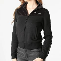 Veste Zippée Femme A Bandes 114437 Noir de Champion 7 Veste Zippée Femme A Bandes 114437 Noir de Champion -Champion Soldes champion 290057 114437 KK001 20211103T160202 03