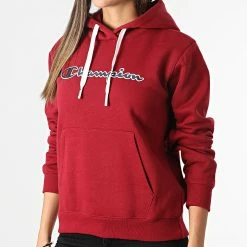 Sweat Capuche Femme 114461 Bordeaux de Champion -Champion Soldes champion 290165 114461 RS506 20211112T152105 03