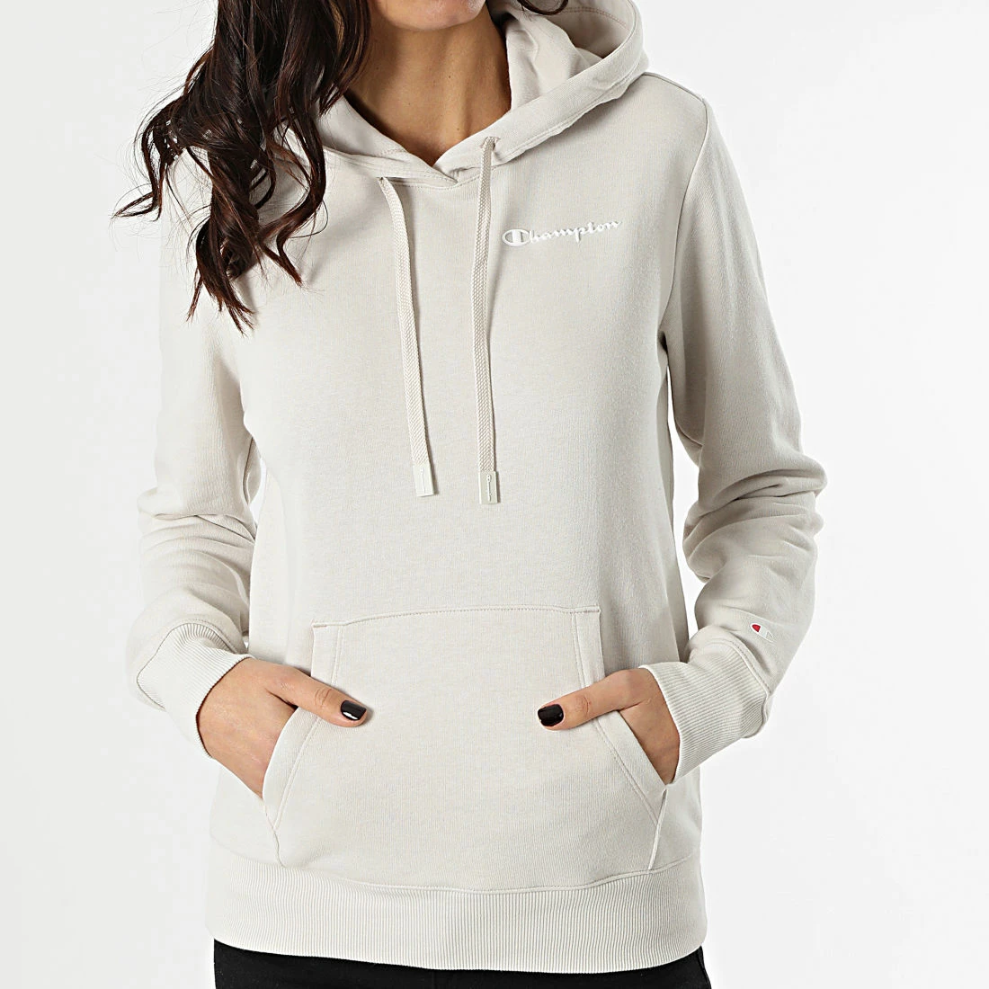 Sweat Capuche Femme 114859 Beige de Champion 5 Sweat Capuche Femme 114859 Beige de Champion – Image 3