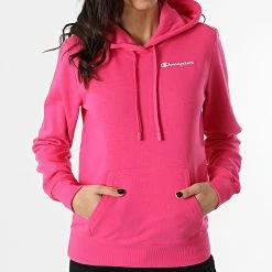 Sweat Capuche Femme 114859 Rose de Champion -Champion Soldes champion 297536 114859 PS025 20220114T152120 03