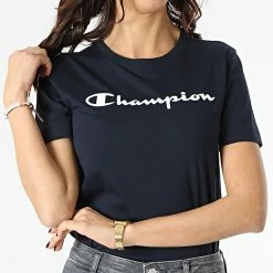Tee Shirt Femme 114911 Bleu Marine de Champion 8 Tee Shirt Femme 114911 Bleu Marine de Champion -Champion Soldes champion 297566 114911 BS501 20220124T162911 03