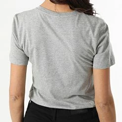 Tee Shirt Femme 114912 Gris Chiné de Champion -Champion Soldes champion 297574 114912 EM006 20220114T152313 04