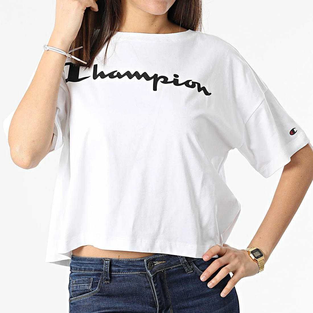 Tee Shirt Femme Crop 114914 Blanc de Champion 5 Tee Shirt Femme Crop 114914 Blanc de Champion – Image 3