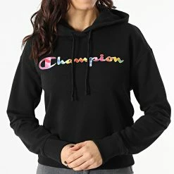 Sweat Capuche Femme 114982 Noir de Champion -Champion Soldes champion 297579 114982 KK001 20220114T150053 03