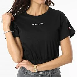 Tee Shirt Femme Crop 115211 Noir de Champion -Champion Soldes champion 297585 115211 KK001 20220114T145743 03