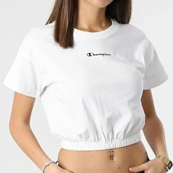 Tee Shirt Femme Crop 115211 Blanc de Champion 8 Tee Shirt Femme Crop 115211 Blanc de Champion -Champion Soldes champion 297587 115211 WW001 20220111T160126 03