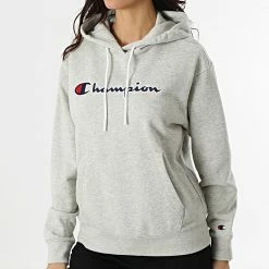 Sweat Capuche Femme 114919 Gris Chiné de Champion