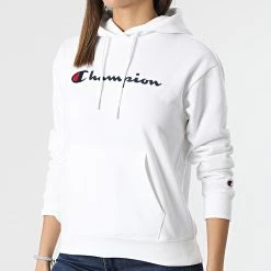 Sweat Capuche Femme 114919 Blanc de Champion -Champion Soldes champion 297589 114919 WW001 20220111T155939 01