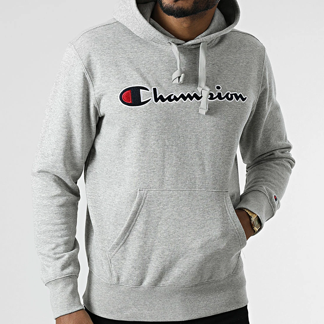 Sweat Capuche 217060 Gris Chiné de Champion 5 Sweat Capuche 217060 Gris Chiné de Champion – Image 3