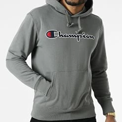 Sweat Capuche 217060 Gris Anthracite de Champion -Champion Soldes champion 297596 217060 ES525 20220106T162914 03