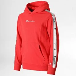 Sweat Capuche Enfant A Bandes 305916 Rouge de Champion