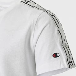 Tee Shirt Enfant A Bandes 305921 Blanc de Champion 7 Tee Shirt Enfant A Bandes 305921 Blanc de Champion -Champion Soldes champion 297627 305921 WW001 20220120T160603 03