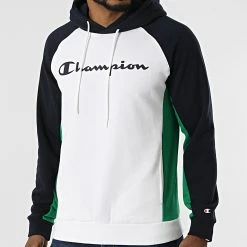 Sweat Capuche 217150 Blanc Bleu Marine de Champion