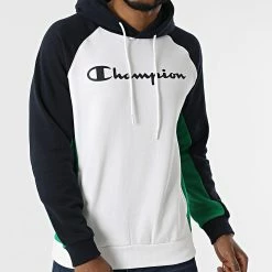 Sweat Capuche 217150 Blanc Bleu Marine de Champion -Champion Soldes champion 298893 217150 WW001 20220124T155448 03