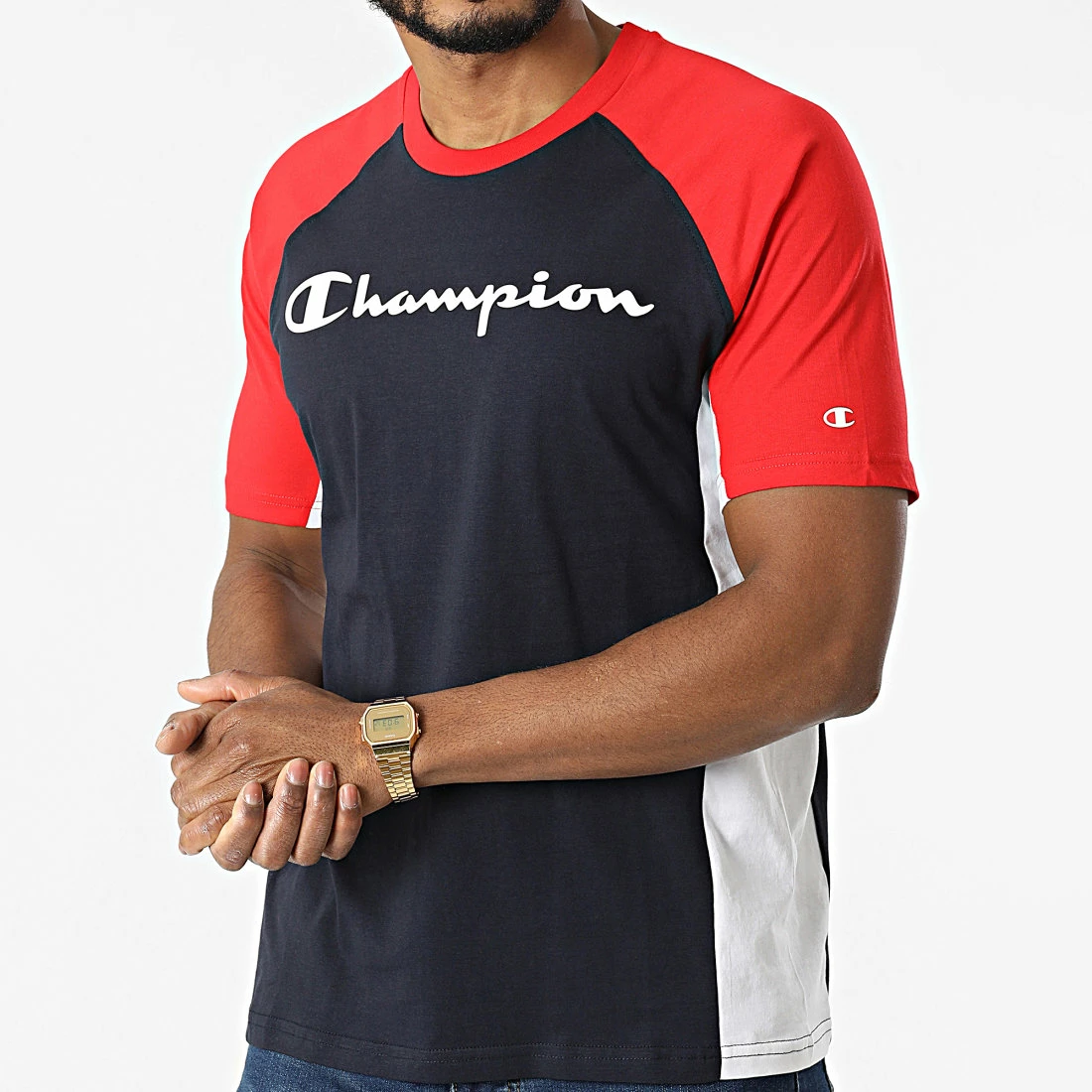 Tee Shirt Raglan 217152 Bleu Marine Rouge de Champion 3 Tee Shirt Raglan 217152 Bleu Marine Rouge de Champion