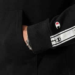 Sweat Capuche A Bandes 217184 Noir de Champion -Champion Soldes champion 298909 217184 KK001 20220118T152605 02