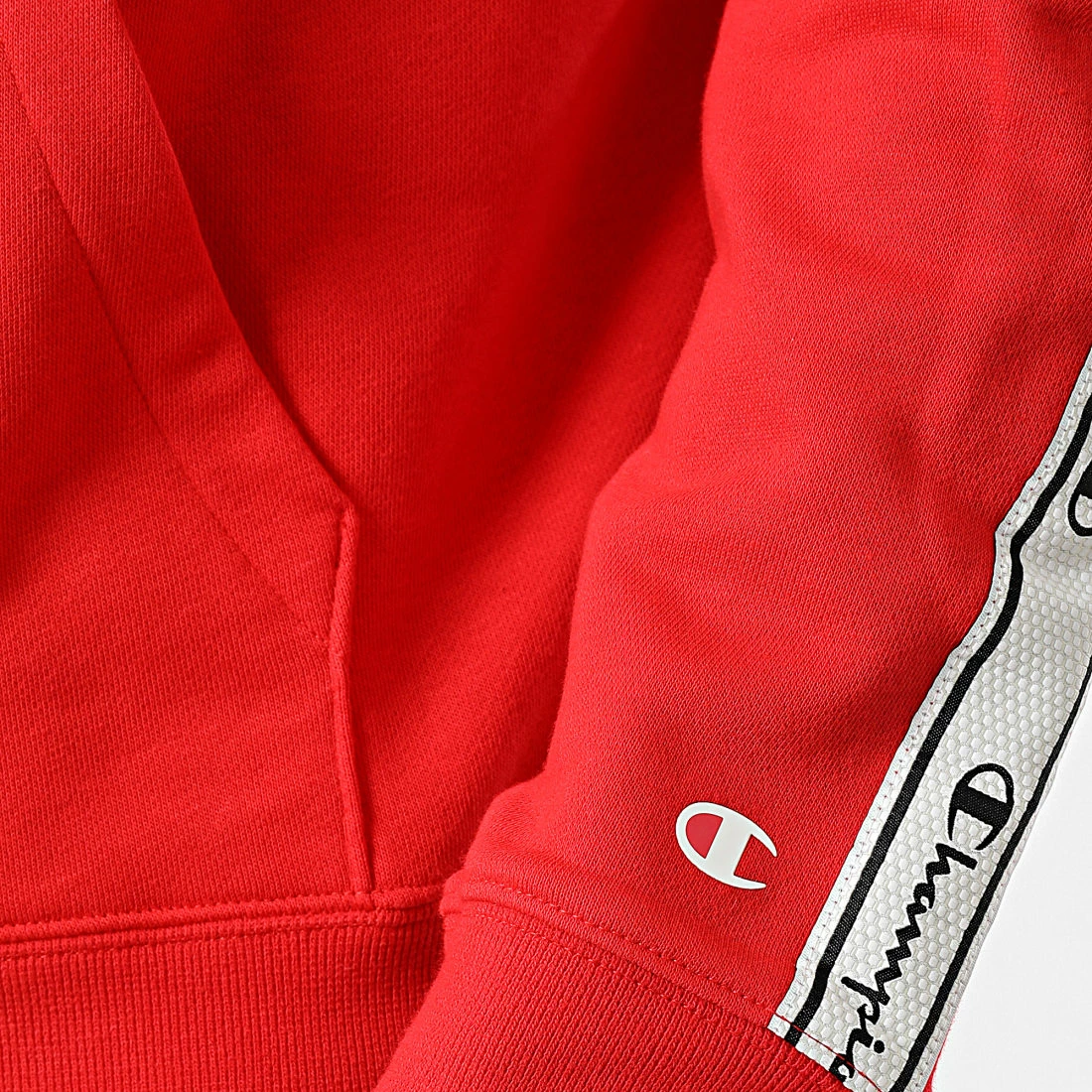 Sweat Capuche A Bandes 217184 Rouge de Champion 4 Sweat Capuche A Bandes 217184 Rouge de Champion – Image 2