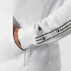 Sweat Capuche A Bandes 217184 Blanc de Champion -Champion Soldes champion 298912 217184 WW001 20220118T152740 04