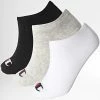 Lot De 3 Paires De Chaussettes Calzini Blanc Bleu Marine Gris Chiné de Champion