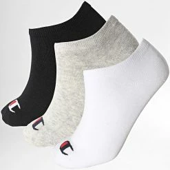 Lot De 3 Paires De Chaussettes Calzini Blanc Bleu Marine Gris Chiné de Champion