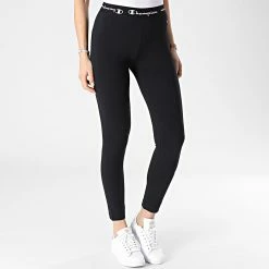 Legging Skinny A Bandes Femme 114878 Noir de Champion -Champion Soldes champion 299036 114878 KK001 20220214T162236 03