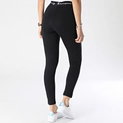 Legging Skinny A Bandes Femme 114878 Noir de Champion -Champion Soldes champion 299036 114878 KK001 20220214T162237 04
