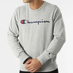 Sweat Crewneck 217061 Gris Chiné de Champion -Champion Soldes champion 299061 217061 EM031 20220125T161139 03