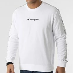 Sweat Crewneck A Bandes 217186 Blanc de Champion -Champion Soldes champion 299165 217186 WW001 20220125T161414 03