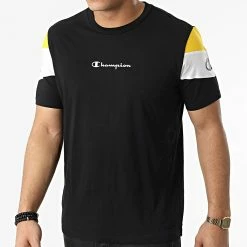 Tee Shirt 217194 Noir Jaune de Champion