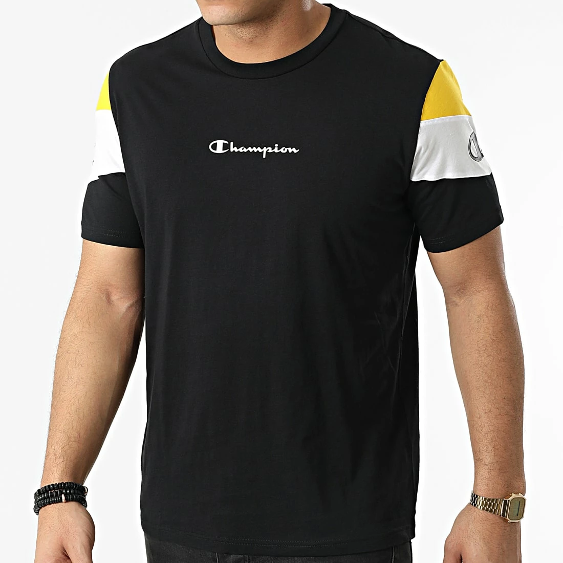 Tee Shirt 217194 Noir Jaune de Champion 3 Tee Shirt 217194 Noir Jaune de Champion