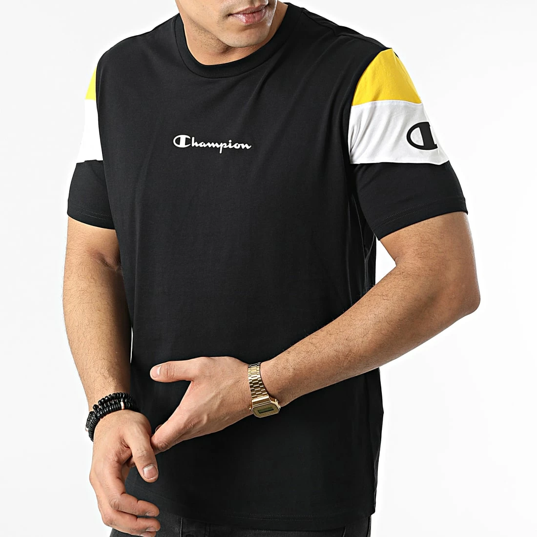 Tee Shirt 217194 Noir Jaune de Champion 5 Tee Shirt 217194 Noir Jaune de Champion – Image 3