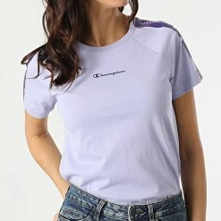 Tee Shirt Femme A Bandes 115057 Violet de Champion 8 Tee Shirt Femme A Bandes 115057 Violet de Champion -Champion Soldes champion 300847 115057 VS007 20220204T161023 03