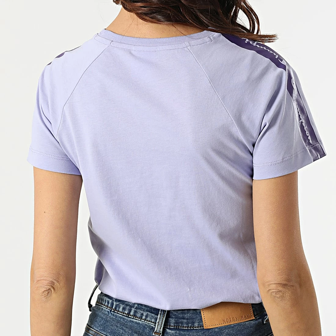 Tee Shirt Femme A Bandes 115057 Violet de Champion 6 Tee Shirt Femme A Bandes 115057 Violet de Champion – Image 4