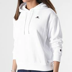 Sweat Capuche Femme 114920 Blanc de Champion -Champion Soldes champion 300871 114920 WW001 20220223T145837 03