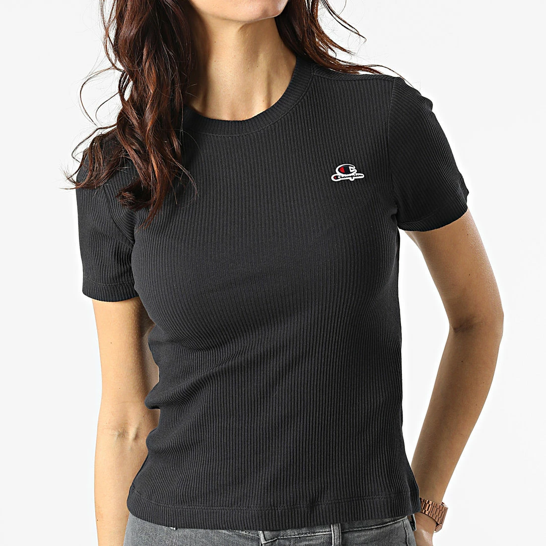 Tee Shirt Femme 114933 Noir de Champion 5 Tee Shirt Femme 114933 Noir de Champion – Image 3