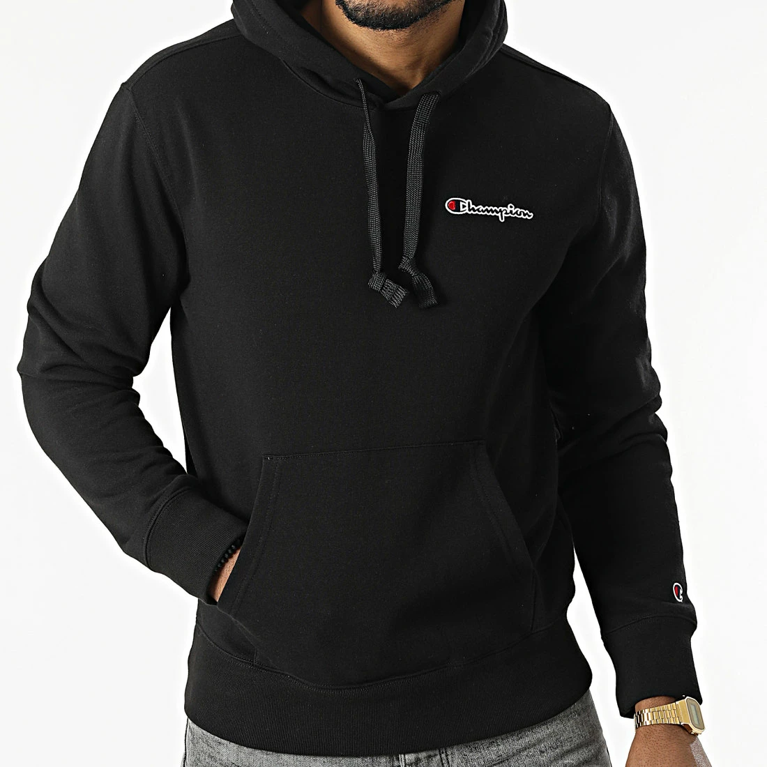 Sweat Capuche 217064 Noir de Champion 5 Sweat Capuche 217064 Noir de Champion – Image 3