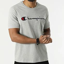 Tee Shirt 217814 Gris Chiné de Champion -Champion Soldes champion 300899 217814 EM031 20220209T085824 03