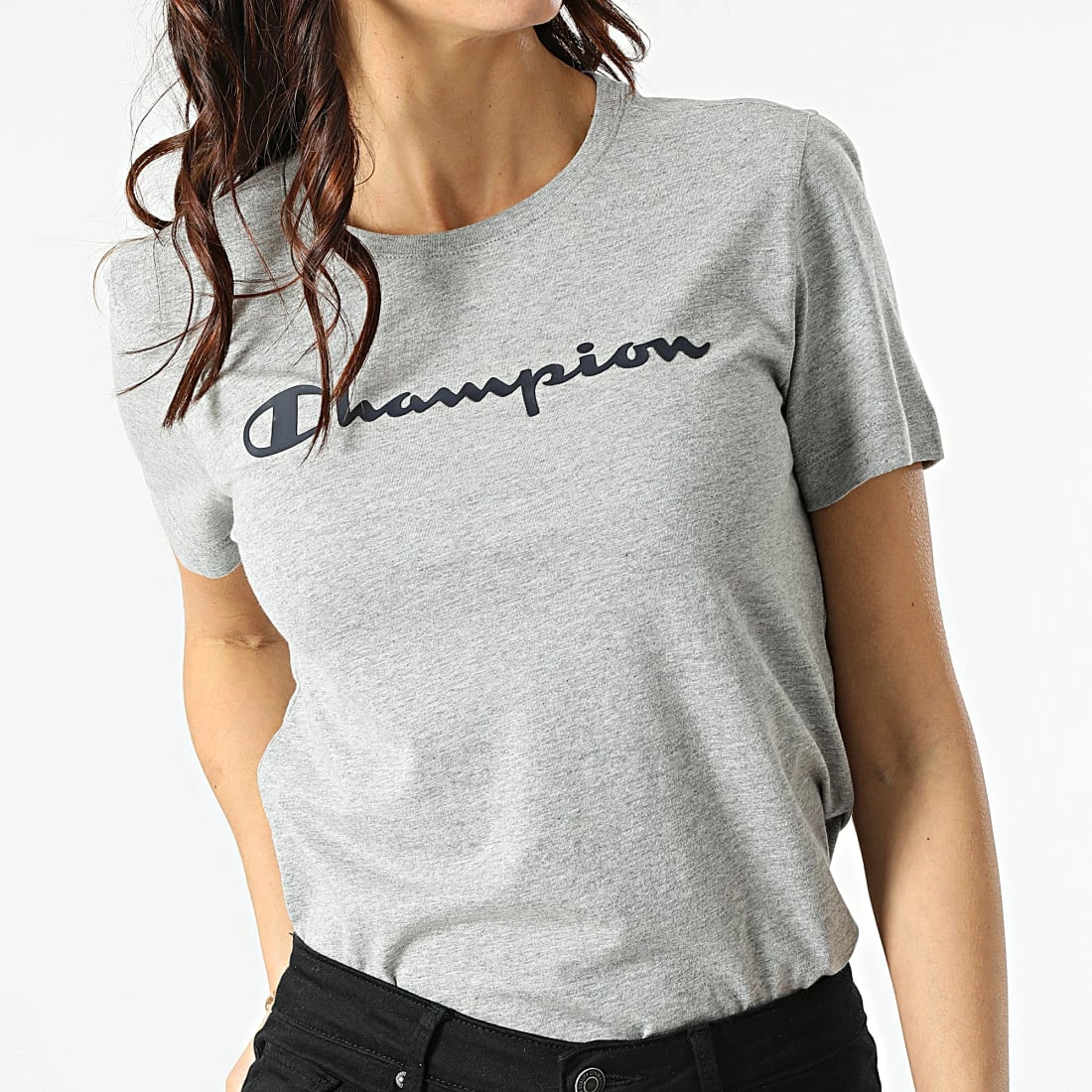 Tee Shirt Femme 114911 Gris Chiné de Champion 5 Tee Shirt Femme 114911 Gris Chiné de Champion – Image 3